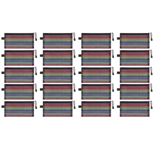 SELVFZ 20 PCs Reißverschlüsse Beutel Meshes Bag Mit Reißverschlüssen Klare Reisebeutelbeutel Kleine Aktenbeutel Bürovorräte von SELVFZ