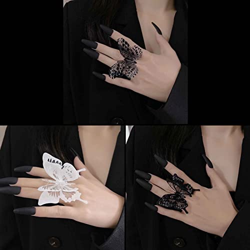 SELVFZ 2023 Punkschmetterlinge Schwarz Übertreiben Gotische Dreidimensionale Vintage Fingerringe Für Frauen Schmuckzubehör SELVFZ 2023 Punkschmetterlinge Schwarz Übertreiben Gotische Dreidimensionale Vintage Fingerringe Für Frauen Schmuckzubehör von SELVFZ