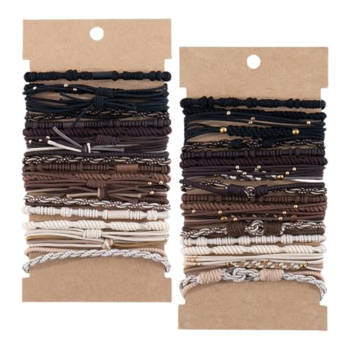 24pcs Mehrzweck Haare Elastizität Set Weiche Handgewebte Bänder Elastische Haarbindungen Haarbänder Haarzubehör Für Teen Girls von SELVFZ