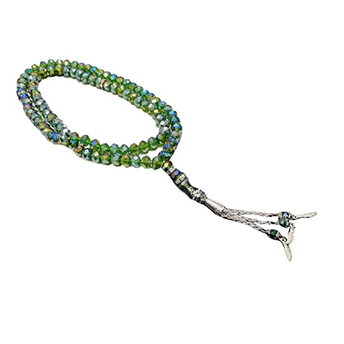 SELVFZ 9 Farbe 99 Perlen Religiöse Tasbih Gebetsperlen Auto Anhänger Ornamente Gebet Kristallperlen Einfache Armband Halskette Gebet Gebet Für Männer Frauen Rosenkranz Armband Für Männer Frauen von SELVFZ