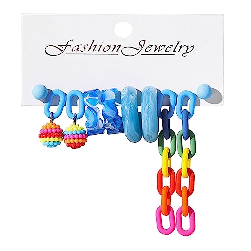 SELVFZ Acrylohrzubehör Set Einzigartige Dopamin Drop Ohrringe Statement Ohrringe Süßigkeitenfarbe Ohrringe Für Trendseting Damen Acrylohrringe von SELVFZ