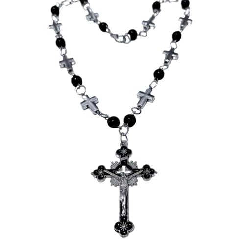 SELVFZ Acrylperlen Rosenkranz Halskette Anhänger Pullover Kettenherzgeschützte Krakenkirche Kirchen Schmuck Frauen Taufen SELVFZ Acrylperlen Rosenkranz Halskette Anhänger Pullover Kettenherzgeschützte Krakenkirche Kirchen Schmuck Frauen Taufen von SELVFZ