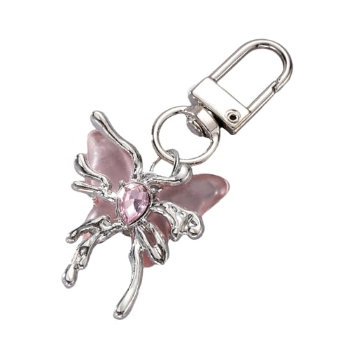 SELVFZ Anspruchsvoller Schmetterlingsharz Schlüsselbund Trendy Keyring Beutel Anhänger Legierung Legierung Schlüsselhalter Ornament Accessoire Für Den Täglichen Gebrauch Leichtmetallschlüsselhalter von SELVFZ