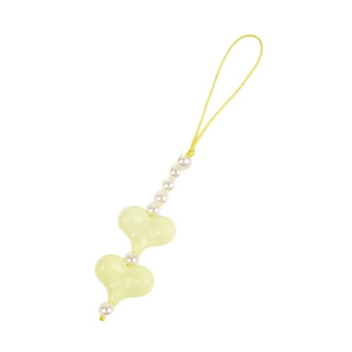 SELVFZ Bag Ornament Telefon Charme Handgefertigtes Herz Telefon Anhänger Buntes Telefon Schmuck Acrylmaterial Für Frau Mädchen Teenager von SELVFZ