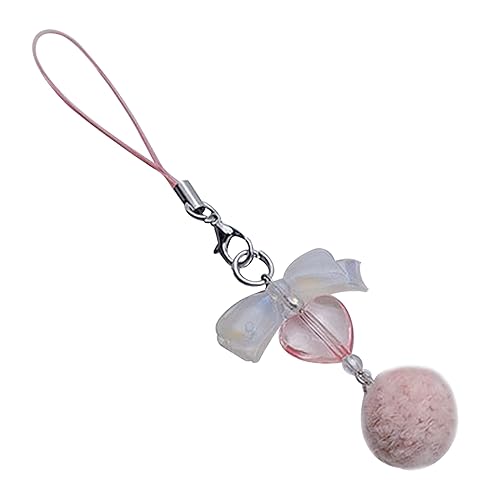 SELVFZ Bowknot Haarbirne Telefongurt Kristall Herz Bowknot Keychain Personalisierte Telefon Lanyard Keyring Süße Telefonkette Mädchen von SELVFZ