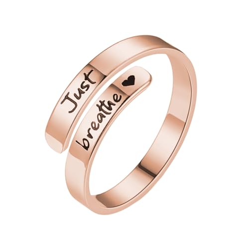 SELVFZ Buchstabenmuster Dating Ringe Verstellbarer Fingeröffnung Einzigartiger Fingerschmuck Für Party Und Tägliches Verpackungsherz Geeignet von SELVFZ