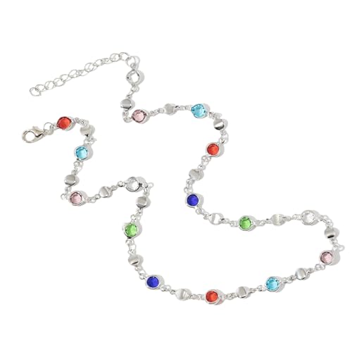 SELVFZ Buntes Glas Halskette Frauen Metall Colarbone Kette Party Schmuck Mode Körper Schmuck Metall Textur Für Jede Anweisung Statement Halskette Für Frauen von SELVFZ
