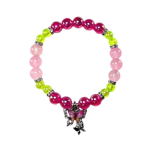 SELVFZ Buntes Kristallperlenarmband Perlen Armband Schmetterling Anhänger Handchain Accessoire Für Partys Und Alltägliche Verschleiß von SELVFZ