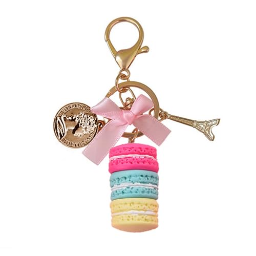 SELVFZ Buntes Macaron Effiel Tower Charme Schlüsselbund Niedlicher Anhänger Ornament Car Keyring Für Geldbeutel Beutel Rucksack Handtasche Schlüsselhalter Legierung Legierung Schlüsselbund von SELVFZ
