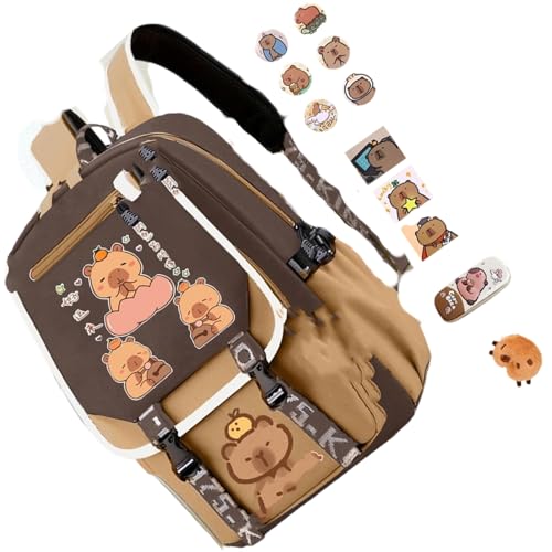 SELVFZ Capybara Rucksack Für Jungen Mädchen Reisen Lässige Laptop Leichtgewichte Wasserdichte Wanderdaypack Reisetasche Geschenke Capybara von SELVFZ