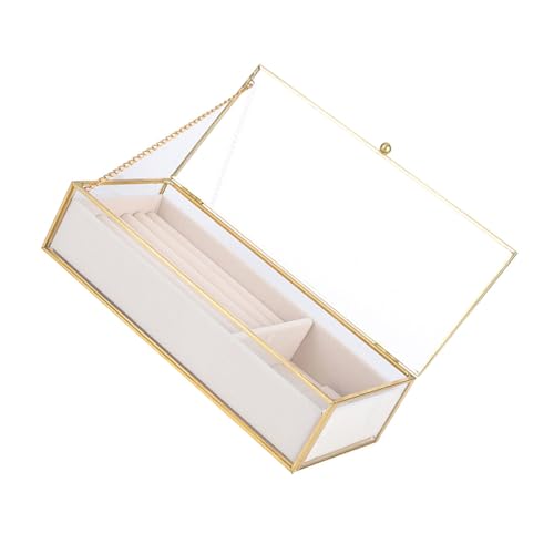 SELVFZ Clear Glass Schmuck Organisatoren Frauen Accessoire Display Hülle Glasschmuck Schmuck Schmucklösung Glas Textur Glasschule Hülle von SELVFZ