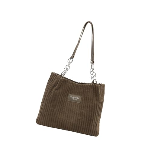 SELVFZ Damen Cord Unterarmtasche Mode Umhängetasche Große Kapazität Handtasche Für Tägliche Einkäufe Und Freizeitausflüge Modkäufer von SELVFZ