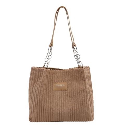 SELVFZ Damen Cord Unterarmtasche Mode Umhängetasche Große Kapazität Handtasche Für Tägliche Einkäufe Und Freizeitausflüge Modkäufer von SELVFZ