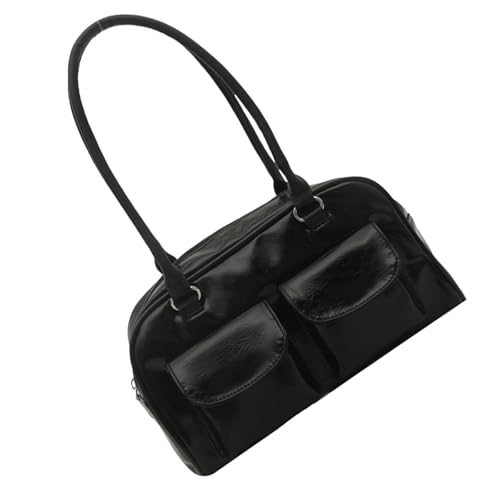 SELVFZ Damen PU Leder Doppel Taschen Umhängetasche Für DOUBLE Taschenbeutel Farbige Glänzende Unterarmhandtasche Zum Pendeln Und Tägliche Verwendung Von Frauen Umhängetasche von SELVFZ