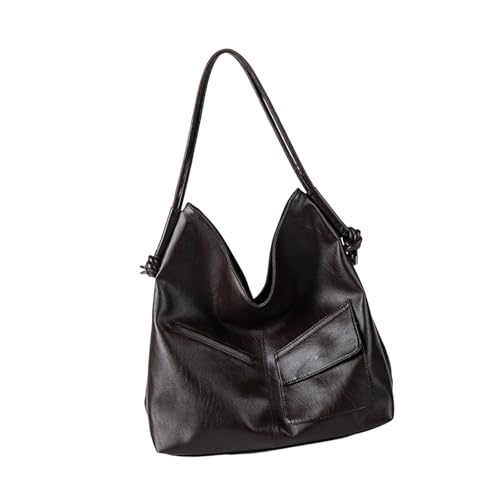 SELVFZ Damen Retro PU Leder Achsel Tasche Weiche Umhängetaschen Mit Großen Kapazitäten Schläfrigen Taschen Für Die Arbeit Und Tägliche Verwendung Von Averarm Taschen von SELVFZ
