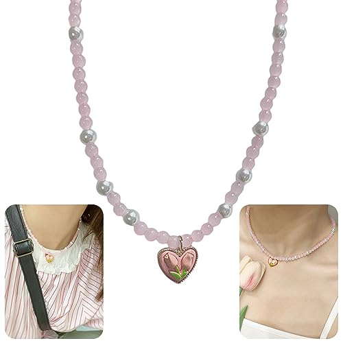 SELVFZ Delicate Heart Halskette Anhänger Choker Tulpen Blütenhalskette Verstellbare Kettenkette Halskette Geeignet Für Den Täglichen Verschleiß Geeignet SELVFZ Delicate Heart Halskette Anhänger Choker Tulpen Blütenhalskette Verstellbare Kettenkette Halskette Geeignet Für Den Täglichen Verschleiß Geeignet von SELVFZ