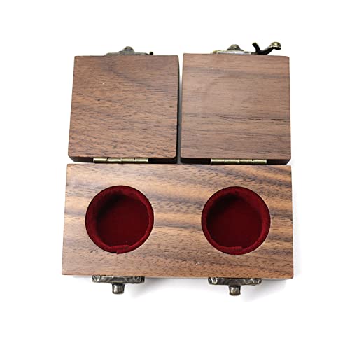 SELVFZ Double Open Deckel Walnussbox Holzpaar Vorschlag Schmuck Diamant Ringbox Ringbox Horn Schloss Doppelte Deckel Schmuckschachtel Für Mädchen von SELVFZ