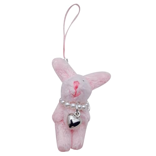 Einzigartige Kaninchenbeutel Charme Keychain Mobiltelefon Anhänger Gurt Lanyard Herz Kaninchen Bowknot Schlüsselhalter Telefon Lanyard von SELVFZ