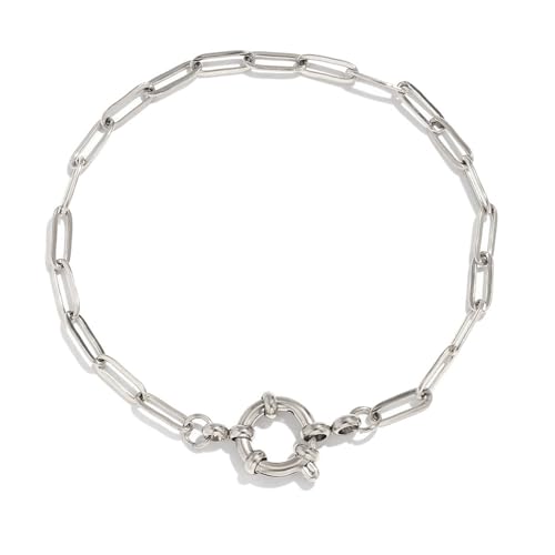 SELVFZ Einzigartige Kettenschnallen Paperklammungsarmbandhandwerk Aus Edelstahlmaterialien Für Tägliche Verschleiß Und Partys. von SELVFZ