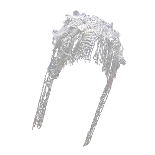 SELVFZ Einzigartige Perlen Spitzen Quasten Hochzeitshut Accessoire Hochzeitskopf Accessoire Perlen Spitzen Quasten Für Brautfotografie von SELVFZ