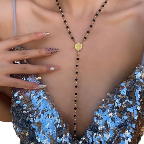 SELVFZ Eleagnt Langes Halskettenhandwerk Von Schwarzen Brillenperlen Und Mehrfarbiger Schmuckzubehör Zur Verbesserung Von Outfits Casual Wear SELVFZ Eleagnt Langes Halskettenhandwerk Von Schwarzen Brillenperlen Und Mehrfarbiger Schmuckzubehör Zur Verbesserung Von Outfits Casual Wear von SELVFZ