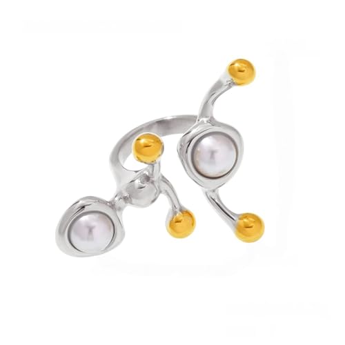 SELVFZ Elegant C Form Steinschmuck Ringe Edelstahl Körper Ergonomisches Design 7 US Größe Leicht 14g Für Frauen Modische Geometrische Steinring von SELVFZ