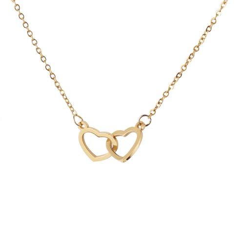 SELVFZ Elegant Hohles Doppelherzen Zauber Choker Einfache Metallkette Halskette Schlüsselbein Kette Party Schmuck Geschenk Für Frauen Lady Lady SELVFZ Elegant Hohles Doppelherzen Zauber Choker Einfache Metallkette Halskette Schlüsselbein Kette Party Schmuck Geschenk Für Frauen Lady Lady von SELVFZ