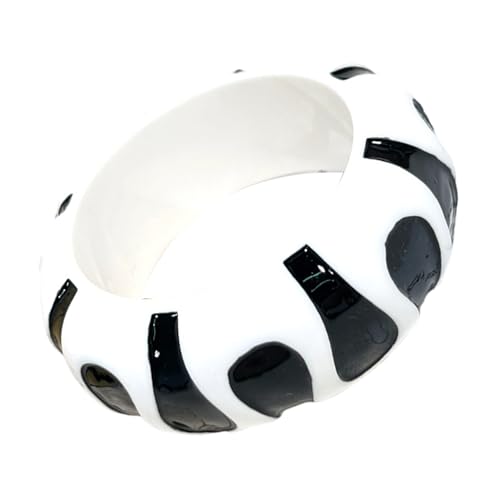 SELVFZ Elegant Polkas Dot Designs Armband Für Frauen 6 4 Cm Innendurchmesser Komfort Fit Harzschmuck Accessoire Empfindlich Hautfreundliches Armband von SELVFZ