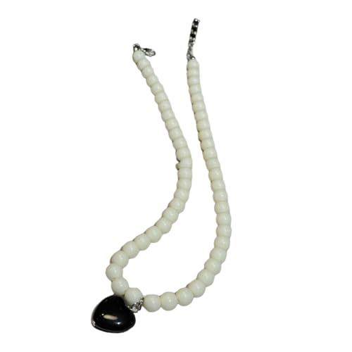 SELVFZ Elegante Perlen Halskette Herz Anhänger Halskette Mode Neckschmuck Acrylmaterial Perlen Halshäuer Geschenk Für Frauen Mädchen Mädchen SELVFZ Elegante Perlen Halskette Herz Anhänger Halskette Mode Neckschmuck Acrylmaterial Perlen Halshäuer Geschenk Für Frauen Mädchen Mädchen von SELVFZ