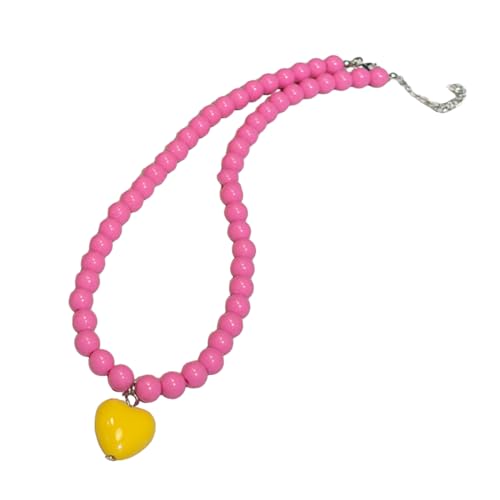SELVFZ Elegante Perlen Halskette Herz Anhänger Halskette Mode Neckschmuck Acrylmaterial Perlen Halshäuer Geschenk Für Frauen Mädchen Mädchen SELVFZ Elegante Perlen Halskette Herz Anhänger Halskette Mode Neckschmuck Acrylmaterial Perlen Halshäuer Geschenk Für Frauen Mädchen Mädchen von SELVFZ