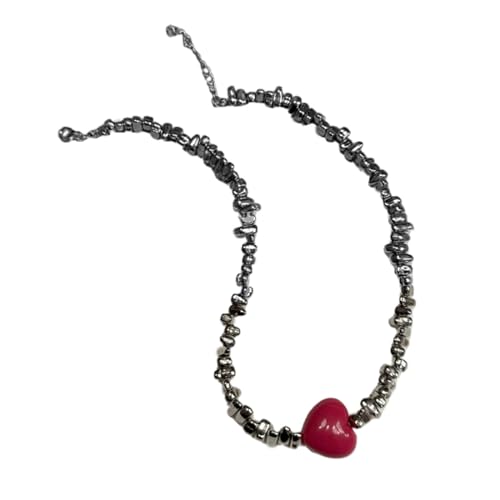 SELVFZ Elegante Silberperlen Herz Anhänger Halskette Charmante Bunte Herz Gaumen Schlüsselbein Kette Leichtes Schmuck Geschenk Frauen Frauen SELVFZ Elegante Silberperlen Herz Anhänger Halskette Charmante Bunte Herz Gaumen Schlüsselbein Kette Leichtes Schmuck Geschenk Frauen Frauen von SELVFZ