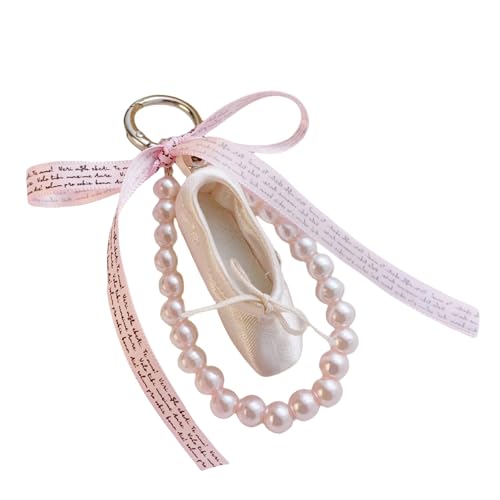 SELVFZ Eleganter Ballett Slipper Keyring Robode Fashion Fashion Accessoire Mit Robusten Perlen Für Taschen Täglich Dekoration von SELVFZ