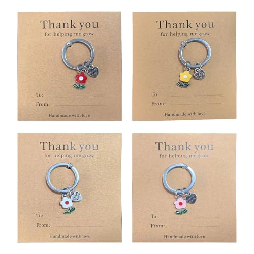 SELVFZ Eleganter Blumenschlüssel Mit Gratitudes Card Vielseitiger Charme Für Schlüssel Oder Taschen Dekoration Stury Legierung Verarbeitet Festliche Anlässe Geschenke von SELVFZ