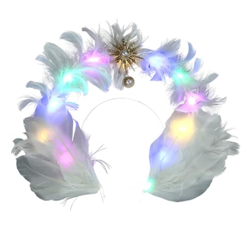 SELVFZ Eleganter Engelsflügelkopfschmuck Mit Glitzernder Feder Für Cosplay Festspiele Und Festliche Feierlichkeiten von SELVFZ