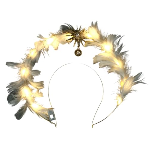 SELVFZ Eleganter Engelsflügelkopfschmuck Mit Glitzernder Feder Für Cosplay Festspiele Und Festliche Feierlichkeiten von SELVFZ