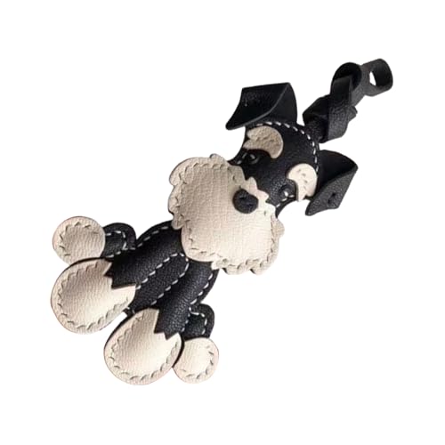 SELVFZ Eleganter Schnauzer Hund Keychain Modische Schnauzer Lederschlüsselkette Charme Handgemachte Schlüsselbund Für Geschenke von SELVFZ