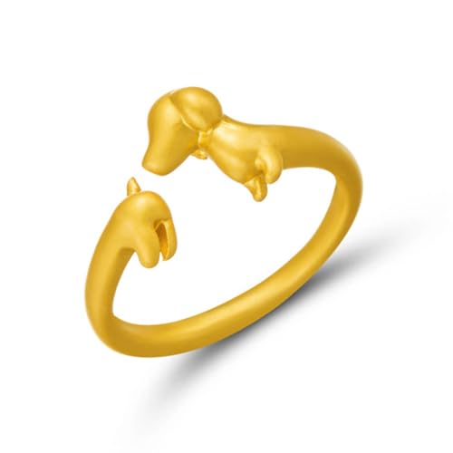 SELVFZ Entzückende Dachshund Form Ringe Tierringe Schmuck Schmuck HipHop Accessoires Verstellbare Öffnungsfinger Ringe SELVFZ Entzückende Dachshund Form Ringe Tierringe Schmuck Schmuck HipHop Accessoires Verstellbare Öffnungsfinger Ringe von SELVFZ