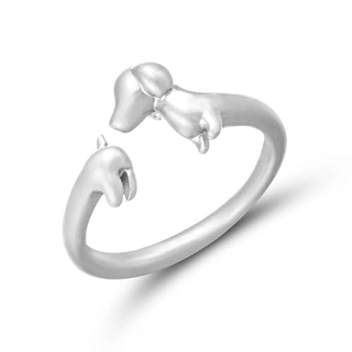 SELVFZ Entzückende Dachshund Form Ringe Tierringe Schmuck Schmuck HipHop Accessoires Verstellbare Öffnungsfinger Ringe SELVFZ Entzückende Dachshund Form Ringe Tierringe Schmuck Schmuck HipHop Accessoires Verstellbare Öffnungsfinger Ringe von SELVFZ