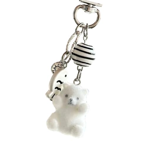 SELVFZ Entzückender Bärenschlüsselkettenpelzbeutel Charme Mit Sicherem Metallschlüsselring. von SELVFZ
