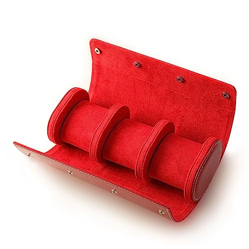 SELVFZ Fashion Watch Box Frauen Männer 1/2/3 Slot Zylinder Rollhalter Armbandwatchwatch Juwely Geschenkaufbewahrung Display Showcase Hülle Tragbare Watch Box Uhren Display Hülle von SELVFZ