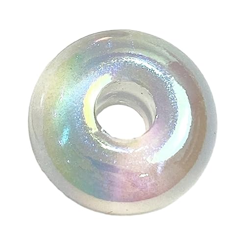 SELVFZ Flache Runde Abstandshalterperlen Acrylbolor Bunte Scheibe Lose Perlen Schmuck Handwerk Machen Perlen Anhänger Charmezubehör Große Loch Flach Runde Perlen Girl Geschenke von SELVFZ