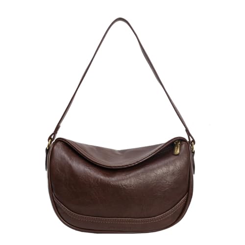 SELVFZ Frauen Bag Crossbody Geldbeutel Einfache Umhängetasche PU Leder Achselstart Fall Geldbeutel Retro Dumplings Trend Achsel PU Lederknödel Für Frauen Achsel Achselhöhle Retro Schulterkreuzkörper von SELVFZ