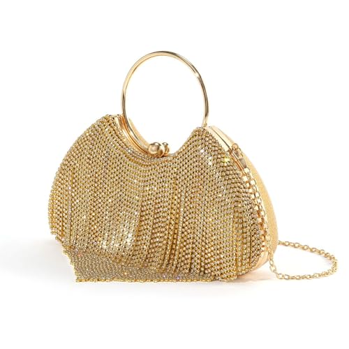 SELVFZ Frauen Quasten Umhängetasche Clutches Geldbörse Strassstasche Abendbeutel Crossbody Abend Handtasche Für Prom Frauen Bankett Quasten Schulterketten Bankett Strasssteine Strasssteine von SELVFZ