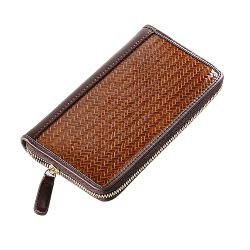 SELVFZ Friendly Rattan Muster Coin Tasche Für Frauen Leichtes Langen Brieftasche Praktische Gewebe Geldbeutel Mit Geräumiger Innenausstattung von SELVFZ