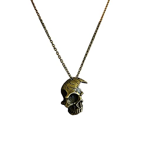 SELVFZ Gebrochener Halber Gesichtsschädel Anhänger Halskette Mit Kette Für Männer Frauen Punk Kühles Skelett Schlüsselbein Kette Halloween Schmuck Schmuck SELVFZ Gebrochener Halber Gesichtsschädel Anhänger Halskette Mit Kette Für Männer Frauen Punk Kühles Skelett Schlüsselbein Kette Halloween Schmuck Schmuck von SELVFZ