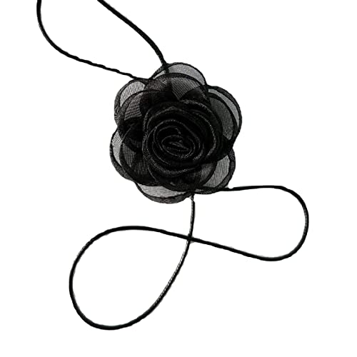 SELVFZ Gothic Elegantes Stoffkragen Big Blumenkontrolle Kette Halskette Für Frauen Hochzeit Brauttemperament Schmuck Schmuck von SELVFZ