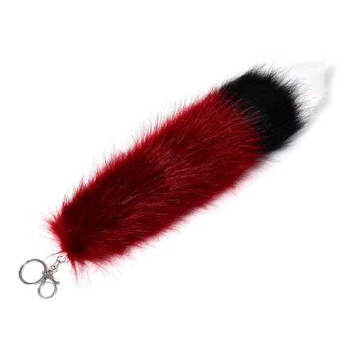 Gradient Füchse Pelze Schwanz Schlüsselringe Hängende Ornamente Tasche Anhänger Auto Schlüsselring Handtasche Dekorationen Für Frauen Mädchen von SELVFZ