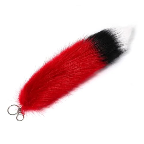 Gradient Füchse Pelze Schwanz Schlüsselringe Hängende Ornamente Tasche Anhänger Auto Schlüsselring Handtasche Dekorationen Für Frauen Mädchen von SELVFZ