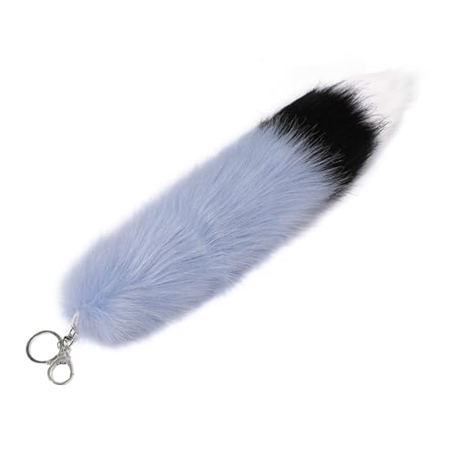 Gradient Füchse Pelze Schwanz Schlüsselringe Hängende Ornamente Tasche Anhänger Auto Schlüsselring Handtasche Dekorationen Für Frauen Mädchen von SELVFZ