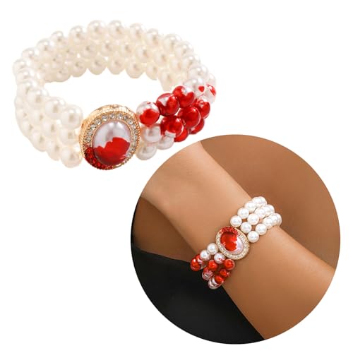 SELVFZ Halloween Choker Halskette Tropfende Blutperle Choker Armbänder Ohrring Multilayer Blutperl Choker Gothic Jewelry SELVFZ Halloween Choker Halskette Tropfende Blutperle Choker Armbänder Ohrring Multilayer Blutperl Choker Gothic Jewelry von SELVFZ